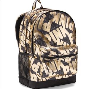 Victoria's Secret PINK Bling Campus Backpack Gold Foil PINK bag campus backpack
